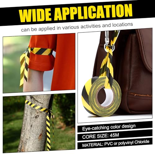 12 Pack Flagging Tape Black Yellow Stripes Neon Tape Set 1 in x 1800 ft - color: Black Yellow