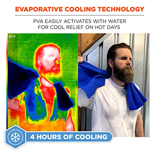 Ergodyne Chill Its 6602 Cooling Towel, Long Lasting Cooling Relief, Gray 29.50" x 13.00" | Long Lasting Cooling Relief - color: Gray