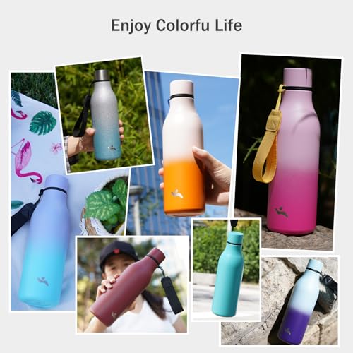 Konokyo 18 oz Insulated Stainless Steel Metal Water Bottle with Strap - color: Dawn, size: 18 Ounces