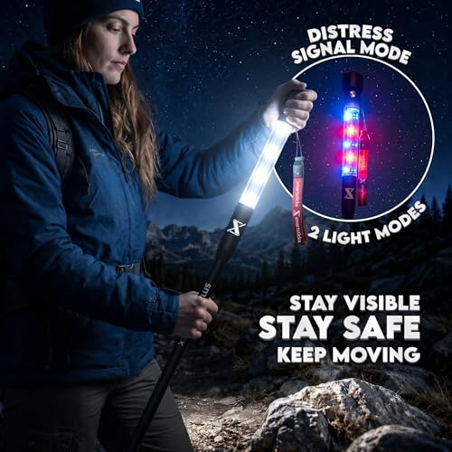 Tactical Walking Stick with Dual LED Light & Emergency Power Bank | Collapsible Tactical Hiking Pole with USB Fan, Solar Charging & Camping Tripod | Aircraft Grade Aluminum