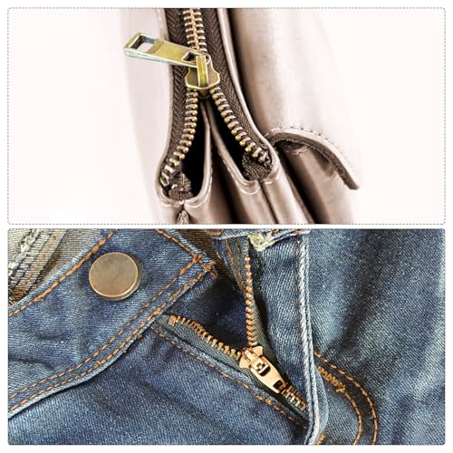 uxcell #5 Zipper Slider Retainers Kit, 20Pcs Bottom Stops & 40Pcs Top Stops for Bags Coats Jackets Closed-end Zippers Replacing, Light Gold - color: Light Gold, size: #5