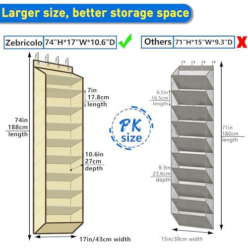 10 Tiers Shoe Organizer for Closet, 20 to 30 Pairs Shoe Rack Door - color: Beige