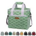iknoe 24 Can Insulated Cooler Bag, Leakproof Lunch Tote Bag GreenWave - color: Green Wave, size: Large