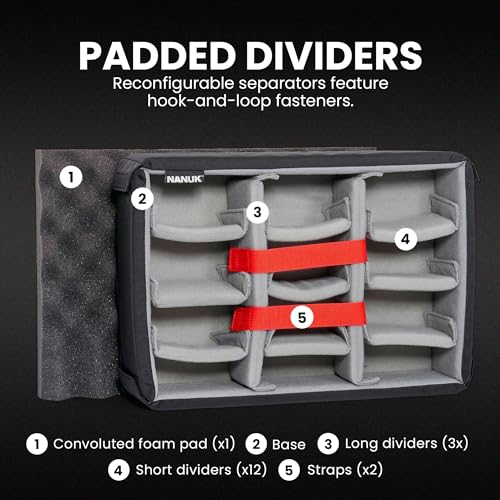 NANUK 920 Hard Case with Padded Divider, IP67 Waterproof, Dustproof and Impact Resistant, 16.7” x 13.4” x 6.8”, Rugged Construction for Ultimate Protection, Made in Canada – Black - color: Black, style: Padded Divider