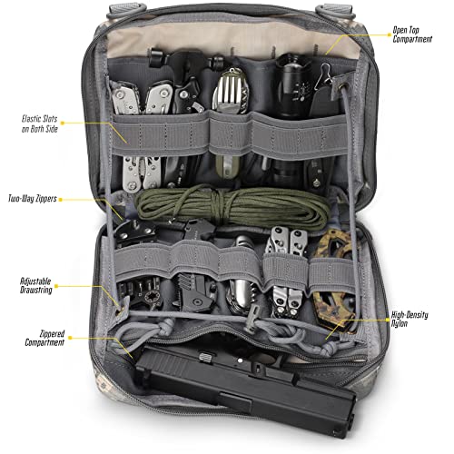 WYNEX Tactical Admin Molle Pouch, Medical EDC EMT Utility Bag Shell Design Attachment Pouches 1000D Nylon Hiking Belt Bags - color: ACU Camo