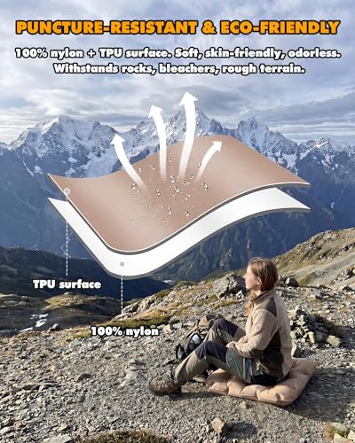 Inflatable Seat Cushion & Lumbar Support Lightweight TPU Non-Slip - color: Brown