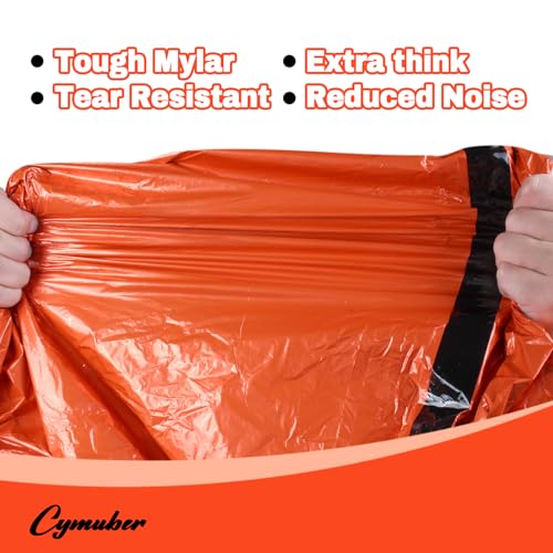 Emergency Sleeping Bag Survival Bag, Cymuber Portable Waterproof Thermal Bivy Sacks Tac Bivvy Bags,Camping Mylar Sleeping Bag Survival Gear Emergency Blankets Survival Shelter - color: Survival Orange, size: 4 pack