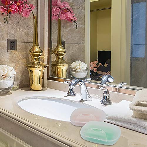 Soap Box Holder, 2-Pack Soap Dish Soap Savers Case Container for Bathroom Camping Gym Vonpri (Clear) - color: Translucent