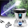 High end version Super Bright Headlamp High Power Headlight LED Rechargeable Motion Sensor Hunting head lamp Flashlight Spotlight Waterproof Light for Outdoor Fishing Camping Hiking New upgrade - size: 10W ONE PACK