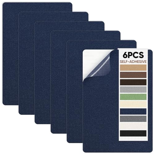 Canvas Patch 5.5 x 8 Inches 6Pcs Self-Adhesive Waterproof Canvas Patch Kit for Repairing Tents,Sofas,Boat Covers,Camping Chair,Awnings,Car Seats.(Dark Blue) - color: Dark Blue, size: 5.5"×8"