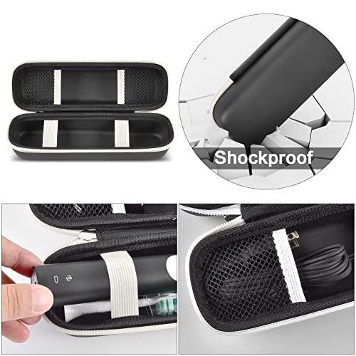 GWCASE Electric Toothbrush Travel Case for Oral-B, for Philips Sonicare - color: Black with white zipper