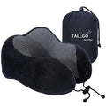 TALLGO Travel Pillow, Best Memory Foam Neck Pillow Head Support Soft Pillow for Sleeping Rest, Airplane Car & Home Use (Black) - color: Black