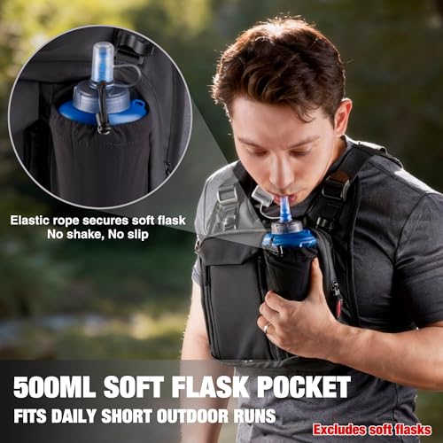 JXFUKAL Running Vest, Lightweight Hydration Backpack with 2L Water Bladder, Reflective Hydration Pack, Tactical Chest Pack Bag for Hiking Running Cycling Marathon for Women Men