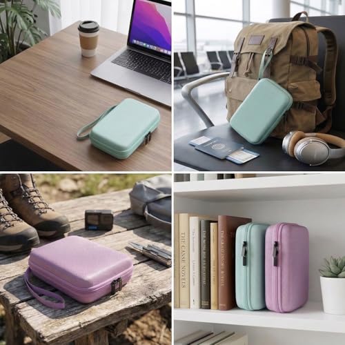 Hard Electronics Organizer Shockproof Carrying Case for MacBook Power Adapter Chargers Cables Power Bank Apple Magic Mouse Apple Pencil USB Flash Disk SD Card Hard Drive Accessories Bag, Purple - color: Purple