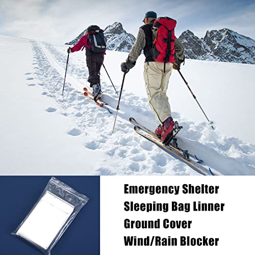 Macarrie 100 Pack 2 Size Emergency Thermal Blanket Survival - Emergency Blankets Silver Foil for Outdoors Camping Hiking First Aid Adult, 82 x 63, 82 x 51 (100 Pieces)