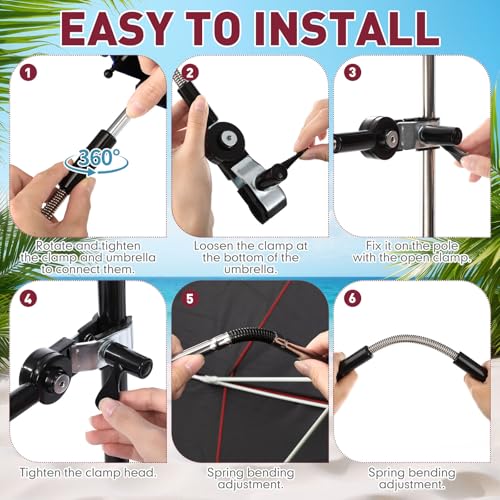 Nuanchu 2 Pack 49" Double Canopy Beach Umbrella with Clamp - color: Maroon