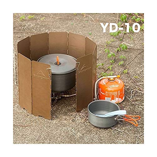 camping moon CAMPINGMOON 10 Plates Foldable Windscreen Folding Camp Stove Windshield with Storage Box - color: 8.66 inch Height YD-10