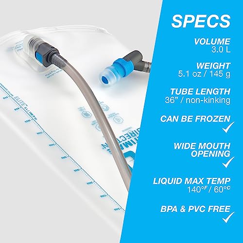 Ultimate Direction Water Reservoir, Hydration Bladder with Straw for Hiking, Running, Endurance Athletes, 1.5L-3.0L - size: 3.0 Liters, style: Non-Insulated