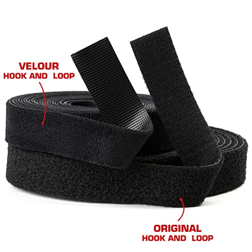 ENVISIONED 3/4" x 16' Reusable Hook & Loop Strong Grip Roll - Black (3/4" Wide, 16 Feet Long) Cut to Size, Multi-Purpose Fastener, Plant Ties, Garden Support, Gear Organizer, Securing Bundles, etc. - size: 3/4" x 16' Black