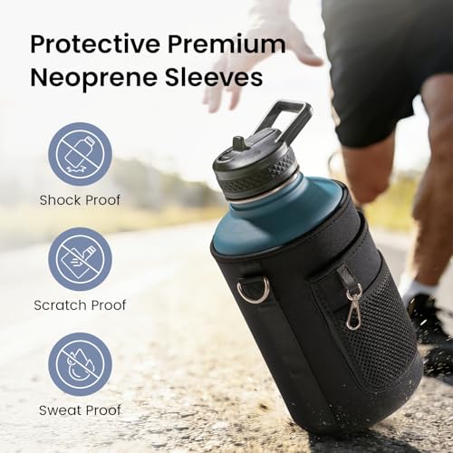 Trebo Water Bottle Holder Carrying Pouch for 32oz 40oz 64oz 87oz 128oz Bottles - Carry, Protect and Insulate Your Flask with This Military Grade Carrier an Adjustable Padded Shoulder Strap - size: 64oz