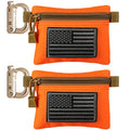 FRTKK 2 Pack Tactical Compact EDC Pouches Military Molle Utility Pouch Accessories Organizer Pouch Coin Purse Keychain Pocket Credit Card Holder Waist Pack - color: Orange 3