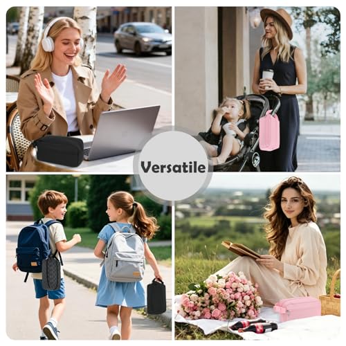Fammart Freezable Snack Bag with Removable Ice Packs, Small Insulated Lunch Bag Mini Cooler, Leakproof Reusable Snack Lunch Box with Buckle Handle for Work, Travel, Office - Checkered Gray - color: with Ice Packs - Checkered Gray