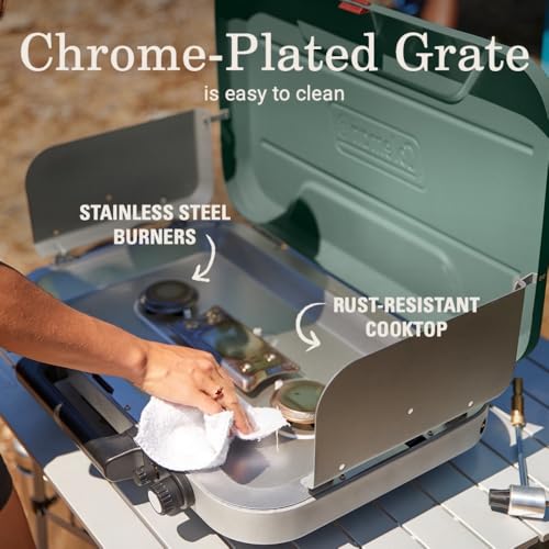 Coleman Cascade 328 3-Burner Camping Stove, Portable Cooktop with 28,000 BTUs, Matchless Lighting, & Dual Wind Guards, Great for Outdoor Cooking, Camping, Tailgating, Grilling, BBQs, & More - size: 3-burner