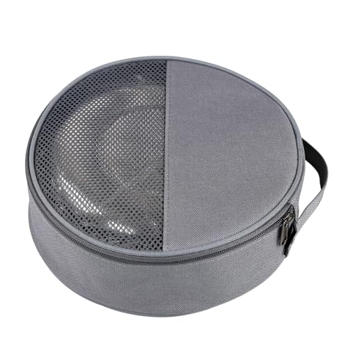 Round Plate Carriers Bag with Zippers and Handle for Outdoor Camping Tableware Storage Dish Organizers Picnics Plate Bag