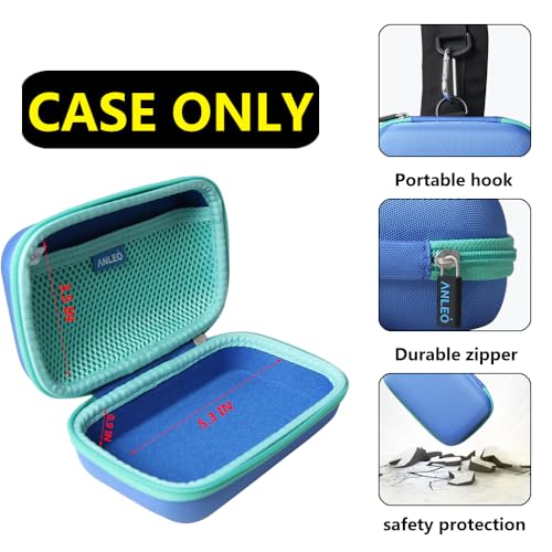 Anleo Hard Travel Case for Soundcore Select 4 Go Bluetooth Shower Speaker (Blue+Green Zipper) - color: Blue+Green Zipper