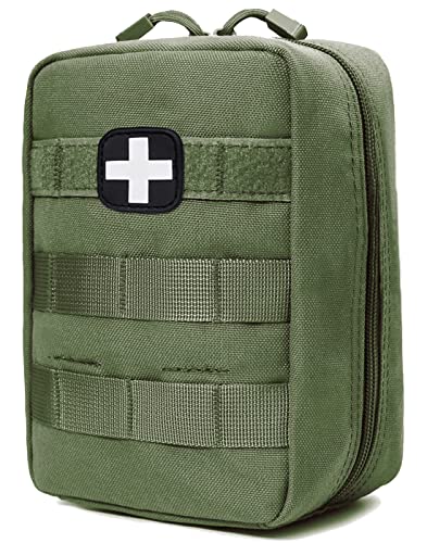 GHFY First Aid Pouch EMT IFAK Medical Pouchs, Tactical MOLLE Utility Empty Pouch (Green) - color: Green