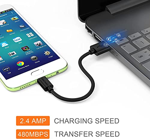 CableCreation Micro USB Charging Cable 6 inch, Short USB to Micro USB Cable - color: Black ABS, size: 0.5FT