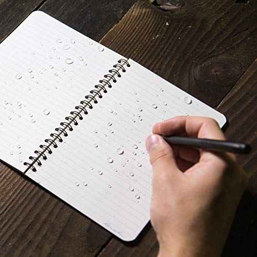 Rite in the Rain Weatherproof Side Spiral Notebook, 4.625" x 7", Yellow Cover, Journal Pattern (No. 393) - color: Yellow, size: 1 Pack, style: Journal