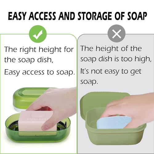 AIDIMMING Travel Soap Case, Bath Soap Holder, Bar Soap Dish with Lid for Traveling,Portable Bar Soap Container for Traveling, Camping, Gym, Bathroom (Green) - color: Green, size: Regular