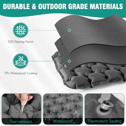 Inflatable Seat Cushion Portable Lightweight Stadium Seat Pad - color: Grey