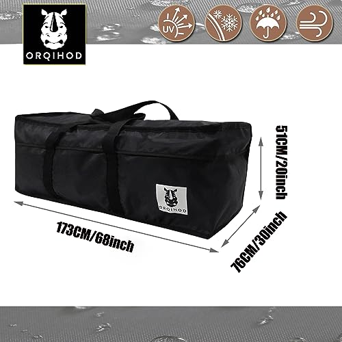 Outdoor Cushion Storage Bag Waterproof, Extra Large Bag for Outdoor Cushions 420D Heavy Duty Patio Furniture Cushion Storage Bags with Zipper 68 Inch, Black - size: 68x30x20in