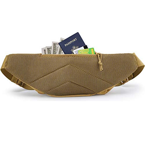 Tactical Fanny Pack Gun Holster for Men, Adjustable Waist Bag Zippered Pockets, Everyday Hip Pouch for Workout Travel Outdoor Running Hunting (Coyote Brown) - color: Coyote Brown