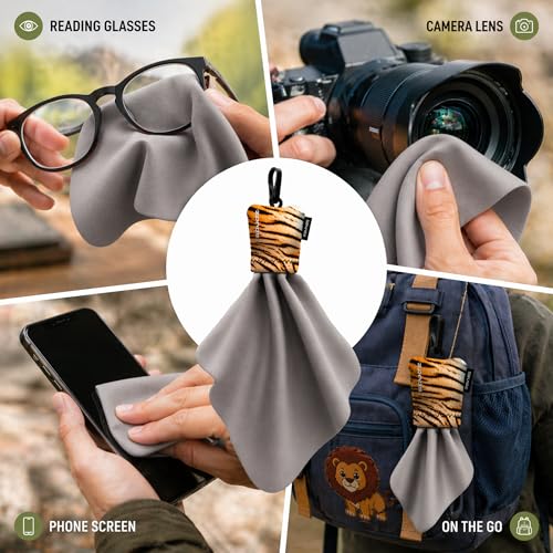 SPUDZ Classic Microfiber Lens Cleaner – Clip-On Pouch, Washable – for Binoculars, Scopes, Glasses, Screens | Classic | Red, 6 x 6 Inch (3-Pack) - color: Red, size: 6 x 6 Inch (3-Pack)