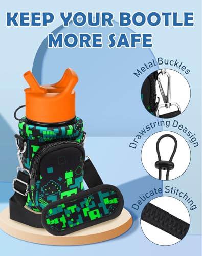 Miss Adola Kids Water Bottle Carrier, 10-18 Oz - color: Green World