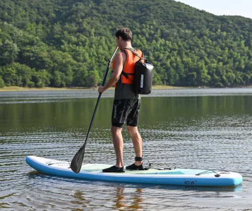 MARCHWAY Floating Waterproof Dry Bag Backpack 5L/10L/20L/30L/40L, Roll Top Sack Keeps Gear Dry for Kayaking, Rafting, Boating, Swimming, Camping, Hiking, Beach, Fishing - color: Black, size: 10L