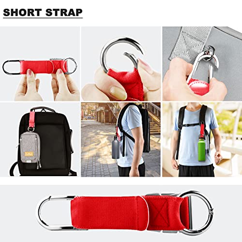 Elastic Jacket Gripper Travel Strap with D-Ring Hooks and Buckle, Suitcase Straps Belts Travel Accessories, Makes Your Hands Free - color: Red