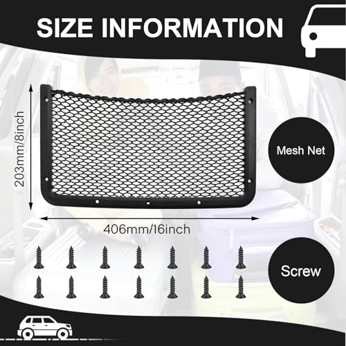 Frienda 4 Pcs Bungee Net Pocket Framed Mesh Car Boat RV,16 X 8 Inch - size: 16 x 8 Inch