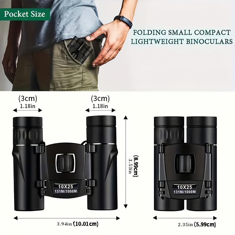 1 mini Portable Binoculars with Mobile Phone Adapter, Compact and Portable, Suitable for Bird Watching, Concerts, theaters, Travel and Various