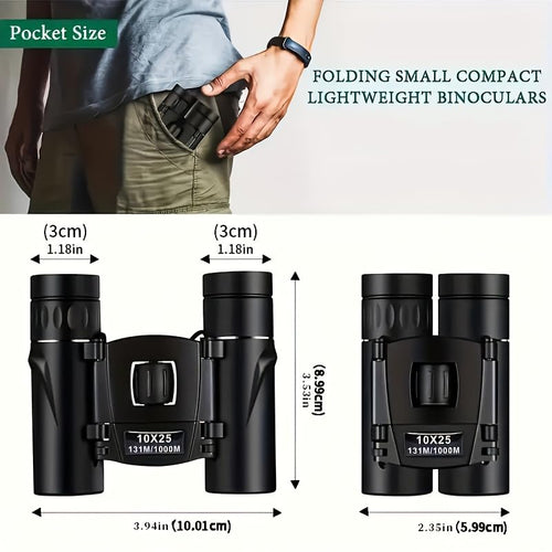 1 mini Portable Binoculars with Mobile Phone Adapter, Compact and Portable, Suitable for Bird Watching, Concerts, theaters, Travel and Various