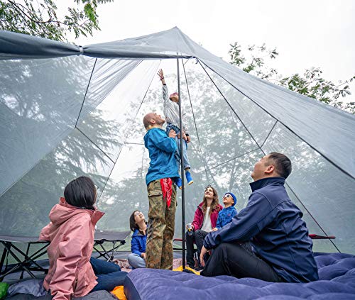 KAZOO Family Camping Tent Large Waterproof Tipi Tents 8 Person Room Teepee Tent Instant Setup Double Layer - color: Beige
