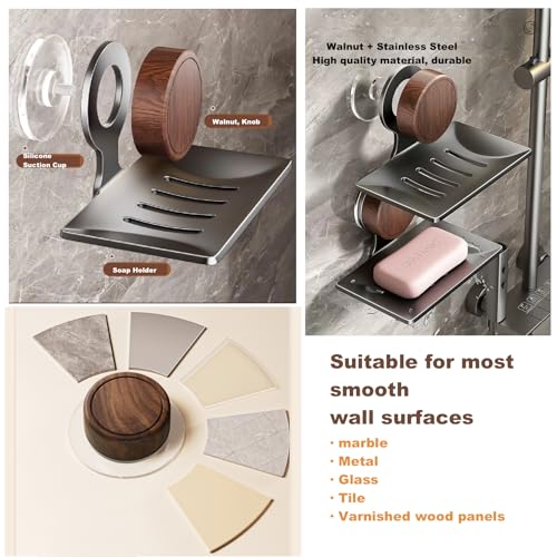 No-Drill Soap Dish, Suction Cup Soap Holder for Shower & Bathroom