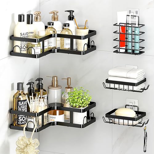 Shower Caddy Adhesive Replacement Hooks, Strong Waterproof Strips, No Drilling for Bathroom Shelves, Kitchen Racks, and Soap Holders (Transparent-8Pack 2Hook) - color: Transparent-8Pack 2Hook