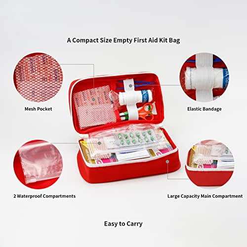Portable Empty First Aid Kit Bag, Travel Medicine Pouch, Small Medical Bag (2 Pieces Blue) - color: 2 Pieces Blue