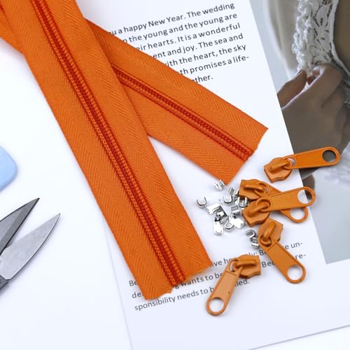 #3 Nylon Zipper Tape for Sewing: YZSFIRM 10 Yards Beige by The Yard Nylon Coil Zippers for DIY Sewing Craft with 10 Bulk Metal Zipper Slider and 10 Double Slider - color: 104 Beige, size: #3 Zipper