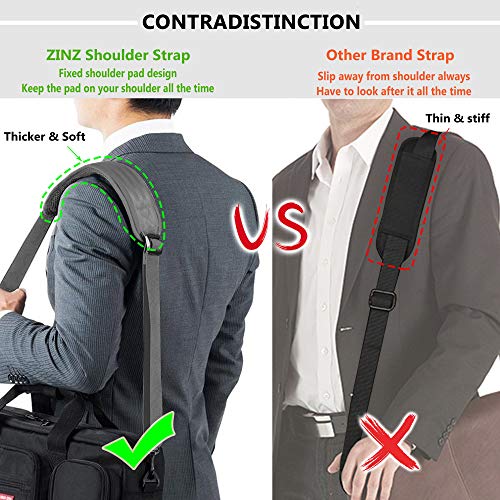 ZINZ Bag Shoulder Strap, Padded Adjustable Shoulder Strap Replacement - color: Grey, size: 57"