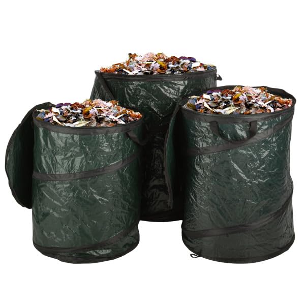 Wakeman Outdoors Collapsible Trash Can, 44-Gal, 29.5-Gal, 23.1-Gal, 3-Pack | Outdoor Portable Pop Up Trash Cans for Parties, Laundry Hamper, Collapsible Yard Waste Bag Leaf Bin - Camping Essentials - size: 44-Gallon, 29.5-Gallon, and 23.1-Gallon